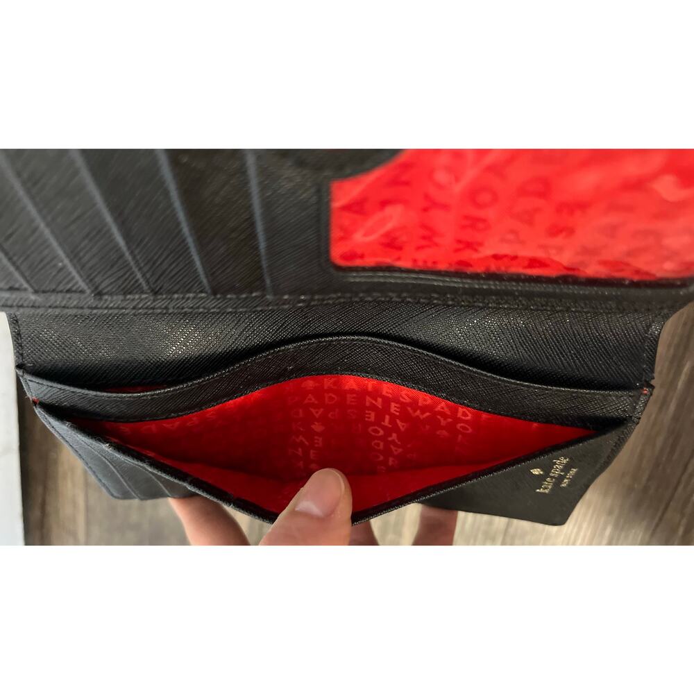 Kate Spade Laurel Way Bonita Stripe Stacy Wallet Red Black White Y2K preppy - Picture 3 of 5